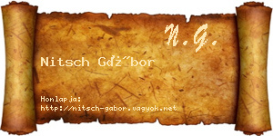 Nitsch Gábor névjegykártya
